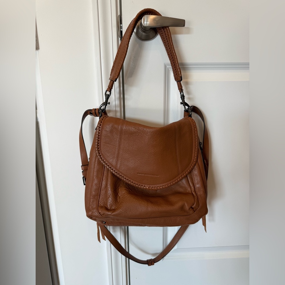Aimee Kestenberg Tan/Brown Braided Flap Shoulder Bag - Picture 3 of 8